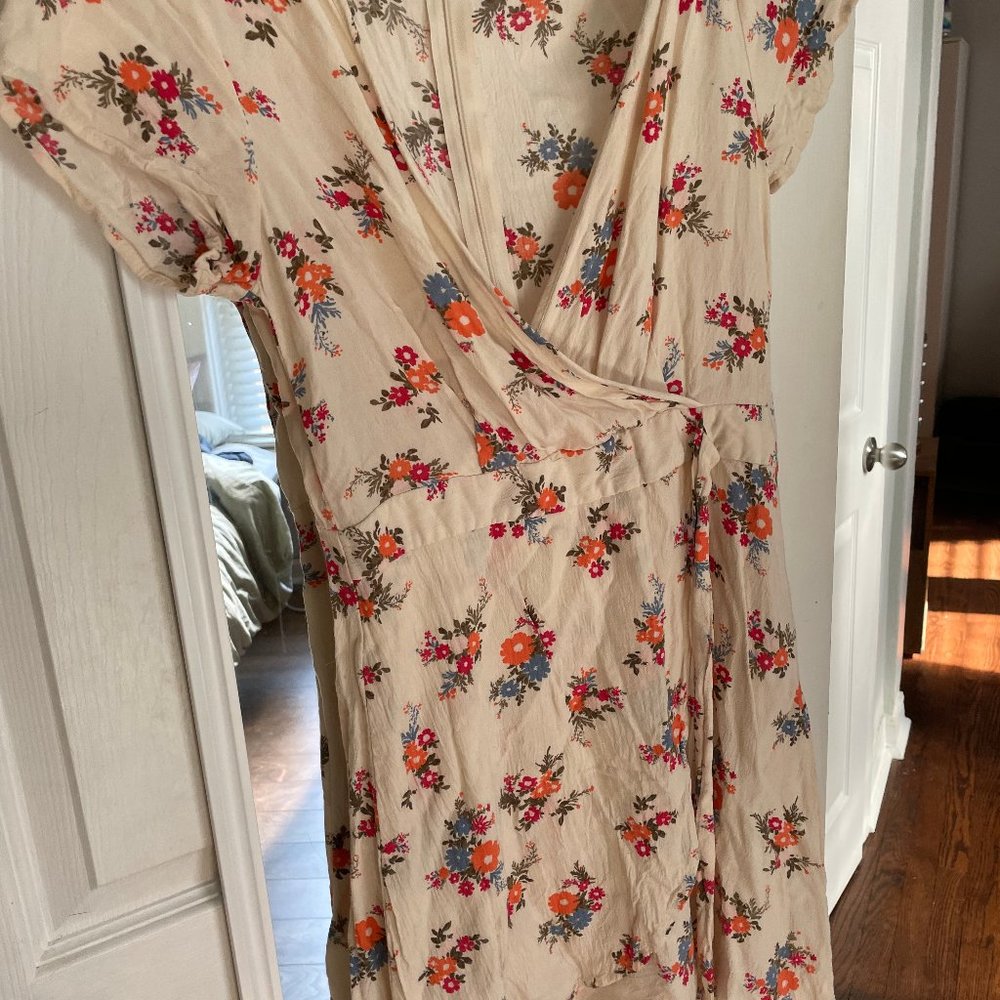 XS Cotton on cream floral dress